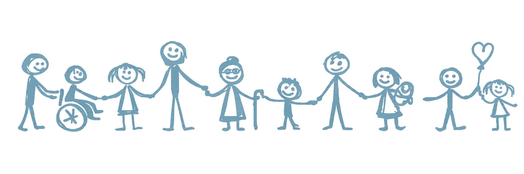 Menschenkette – Logopädie für alle Generationen